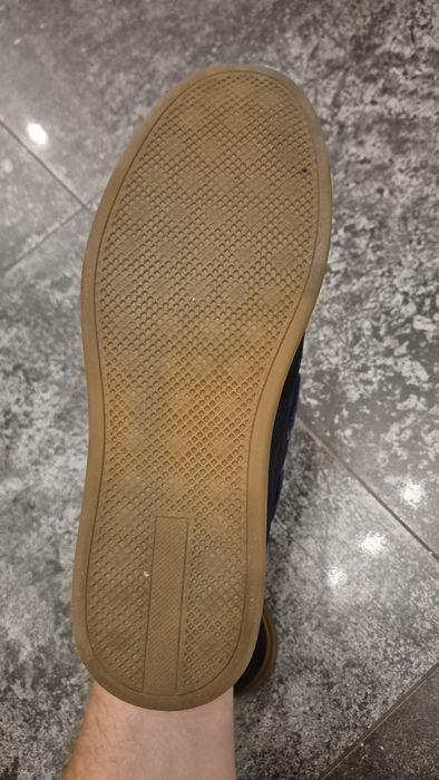 Pantofi piele întoarsă culoare albastu