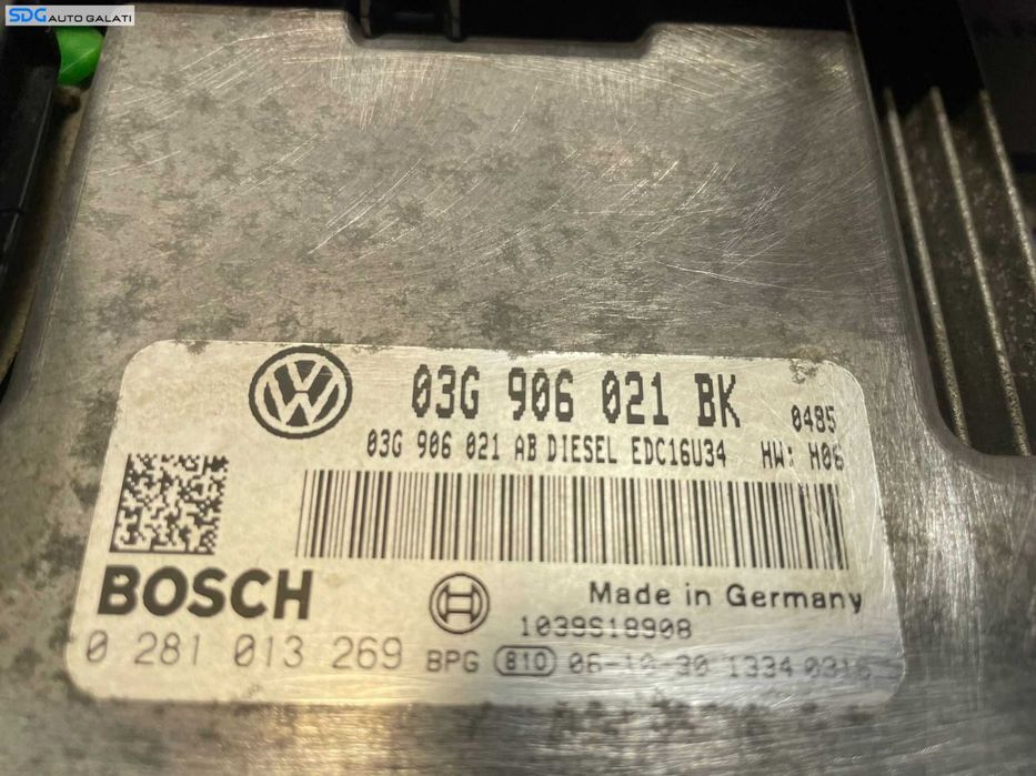 Kit Pornire ECU Calculator Motor Cip Cheie Ceas Bord Imobilizator Volkswagen Touran 2.0 TDI BMM 2003 - 2010 Cod 03G906021BK 0281013269 1T0920963D [2727X] [2728X]