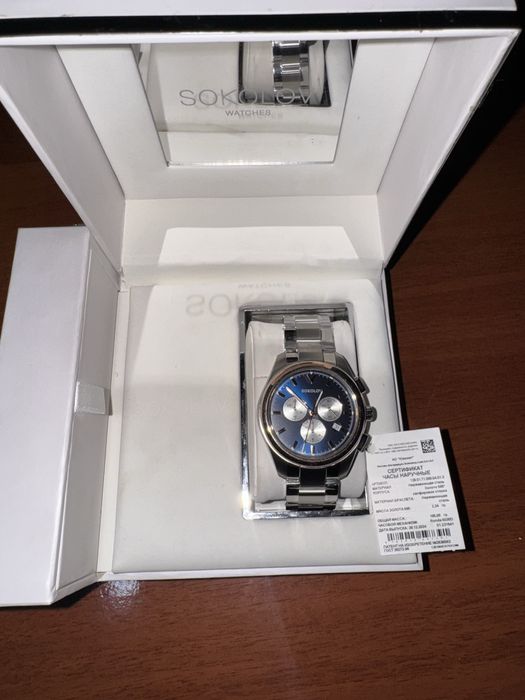 Sokolov premium soati Korpus 585proba tilla Xolati yangi Xujjatlar bor