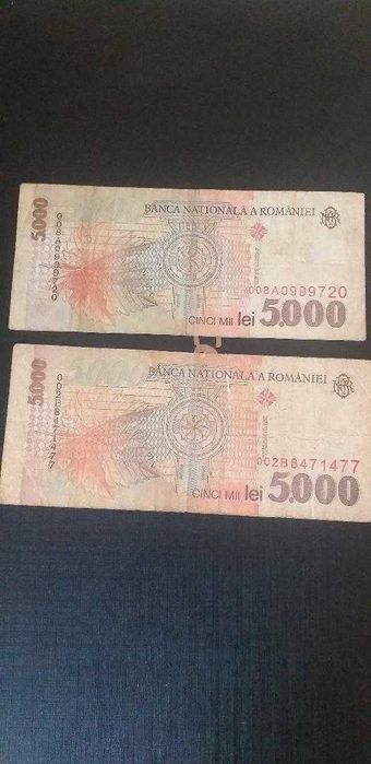 vand  bancnote cu eclipsa de soare  si bancnote de 5000 lei