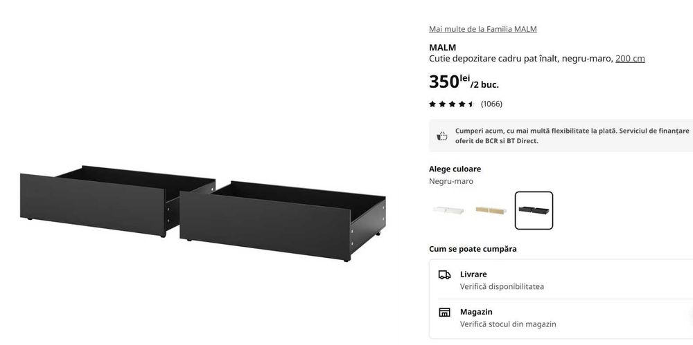 Pat 180 x 200 somiera inclusa, Malm de la Ikea - urgent, negociez, .. ca trebuie sa renovez!