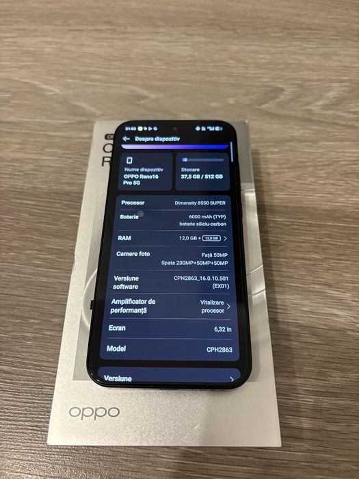 OPPO Reno16 Pro 5G 12/512GB Black, NOU