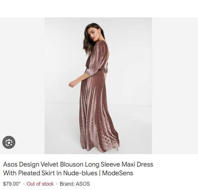 Rochie catifea Asos cu eticheta