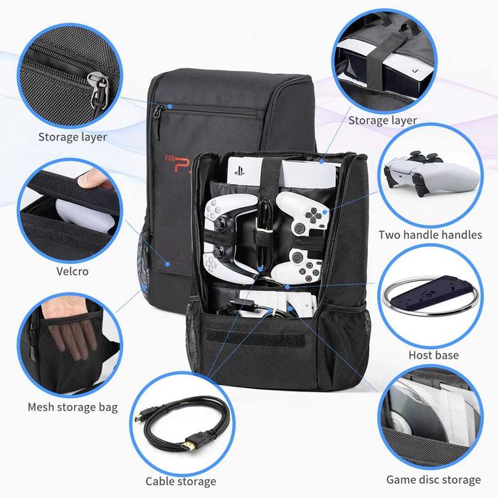 Чанта за PS5 Slim/Pro, раница, travel bag, playstation, backpack преносим сак