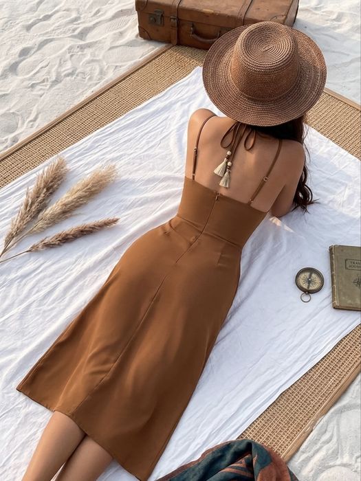 Rochie midi maro