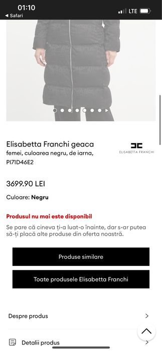 Geaca elisabetta franchi originala