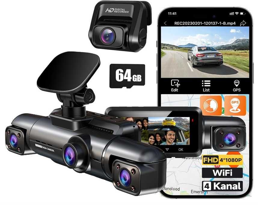 HUPEJOS Dashcam Car 360 Degrees