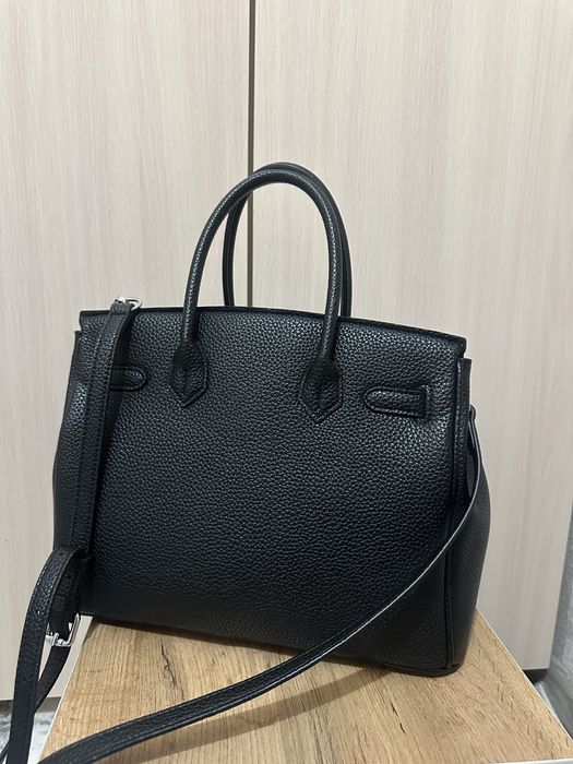 Сумка черная кожа Hermes