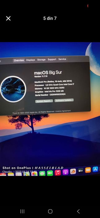 Macbook pro "DEFECT" de 15", 16 gb RAM, procesor i7, baterie app nouă!