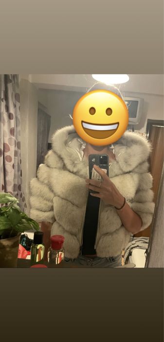 Vand blana alba cenusie din vulpe polara noua