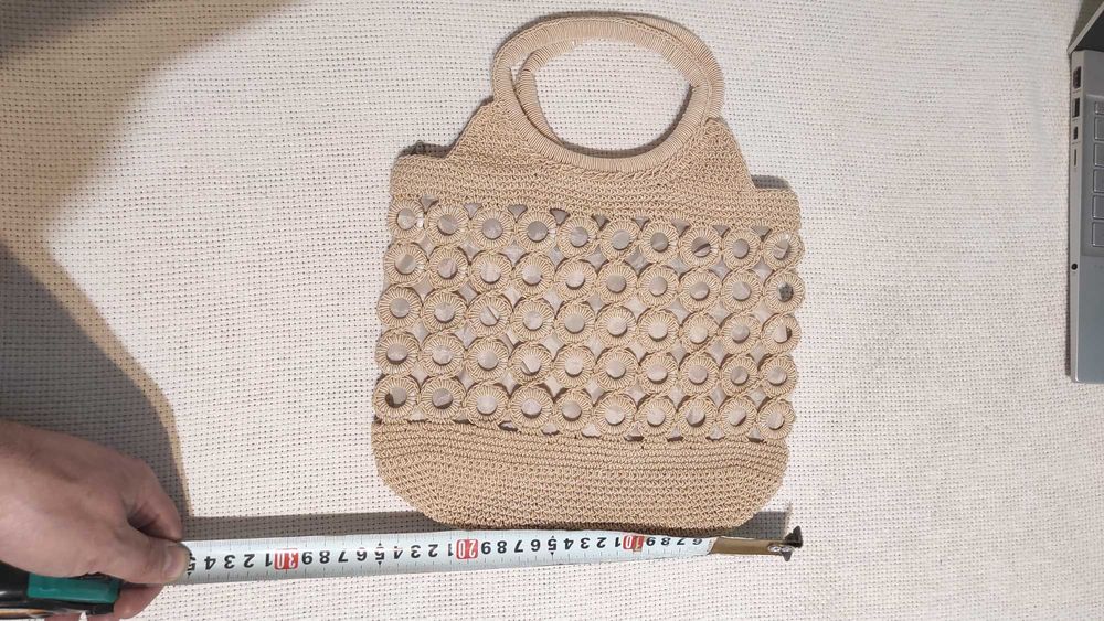 poseta geanta plasa lucrata manual inchidere fermoar NOUA