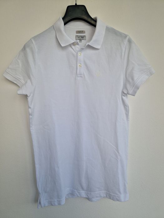 Armani Jeans AJ Polo alb Custom Fit mărimea S