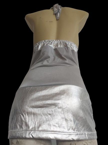 Rochie Elastica Scurta Sexy Gri Argintie  XS S M L  Trikini Argintiu
