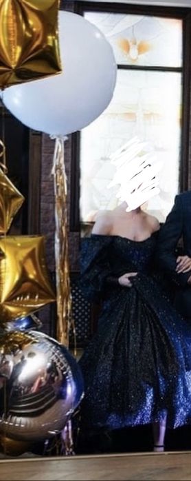 Пышное длинное бальное платье