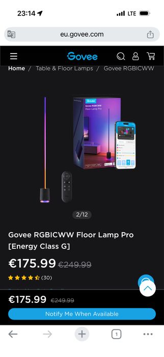 Govee RGBICWW Floor Lamp Pro