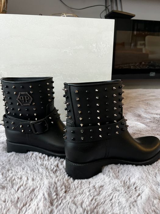 Боти Philipp Plein  Не са носени,естествена кожа  37 номер  Изпращам с опция преглед и тест