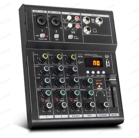 Смесителен пулт 4 канален RP-F4 A, Bluetooth, USB Player, DJ Mixer