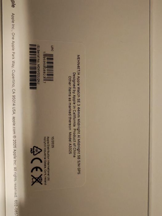 Apple Watch SE (2025), GPS, Carcasa Midnight Aluminium 44mm, Midnight