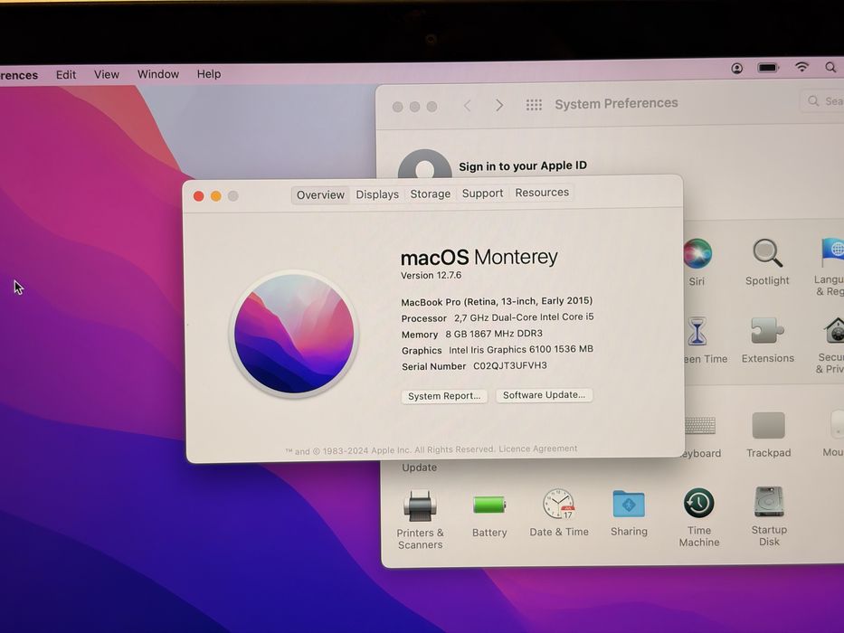 MacBook Pro 13” A1502 256GB 8GB