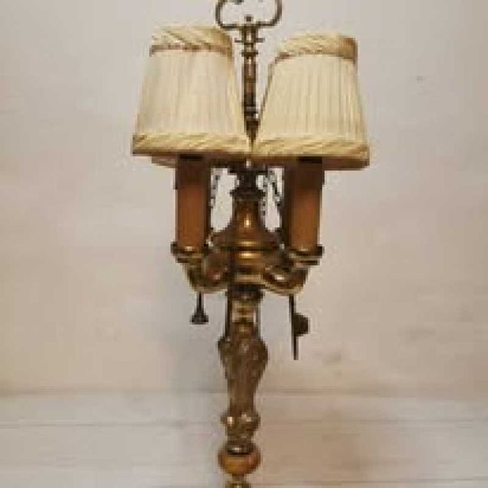 Veioza din bronz solid cu 4 brațe