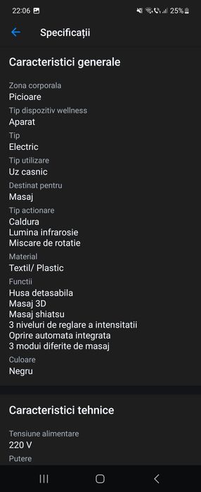 Aparat de masaj pt picioare