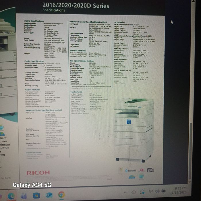 Copiator Ricoh Aficio 2020