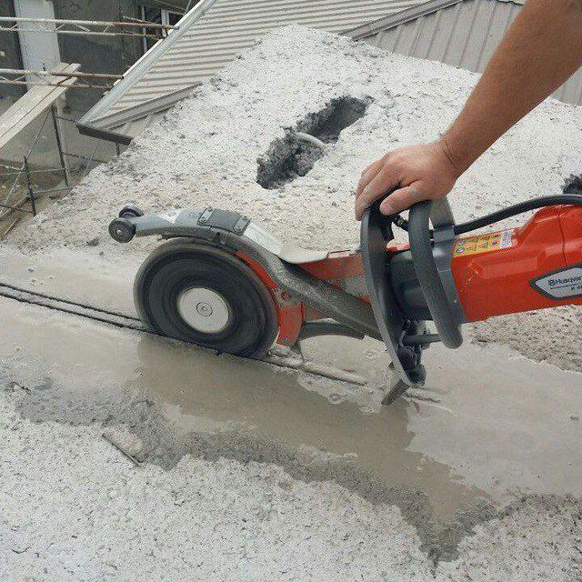 Almazni reskada beton kesish, almazni karonkada beton teshish,