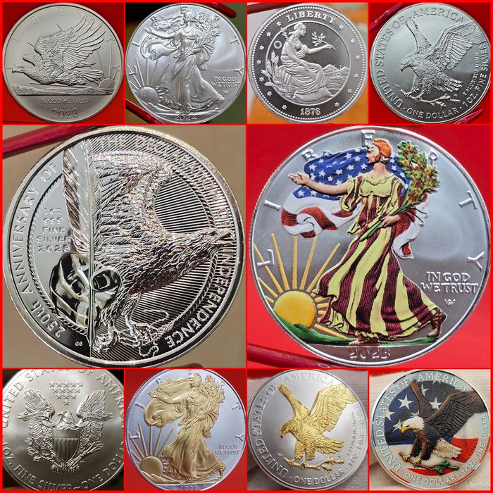 SUA US Mint Silver Eagle toata 1986-2026 +++ monede lingou argint 999
