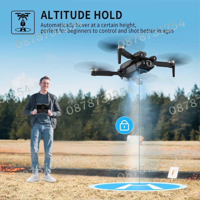 Безчетков дрон квадрокоптер двойна HD камера 8К 360 градуса 5G