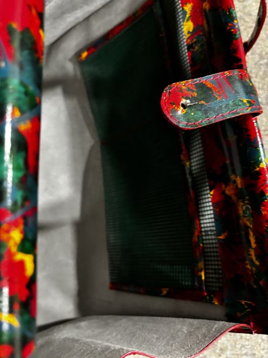 Чанта, естествена кожа, лачена, нова, ръчна изработка