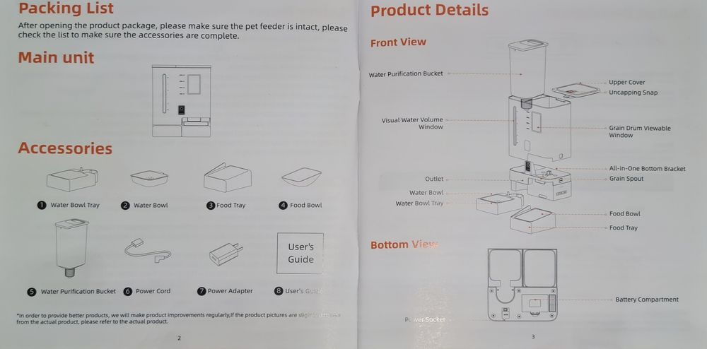 Hranitor automat PETLIV 5L cu Cameră 2K, Dual WiFi și 2 Boluri (mâncare și apa)