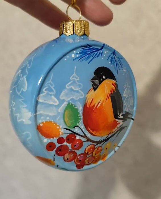 Игрушка ёлочная "Снегирь на рябине"
