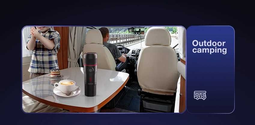 3в1 преносима кафемашина с адаптер и калъф HiBREW H4 15bar, 80W, 60ml