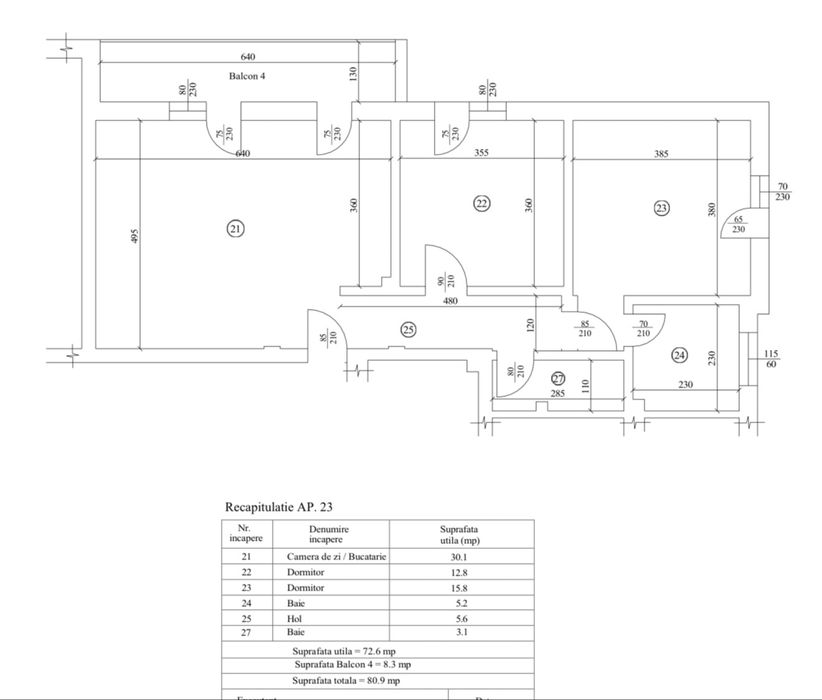 3 camere open space bloc complex nou, parc Romanescu, predabil 11.2025