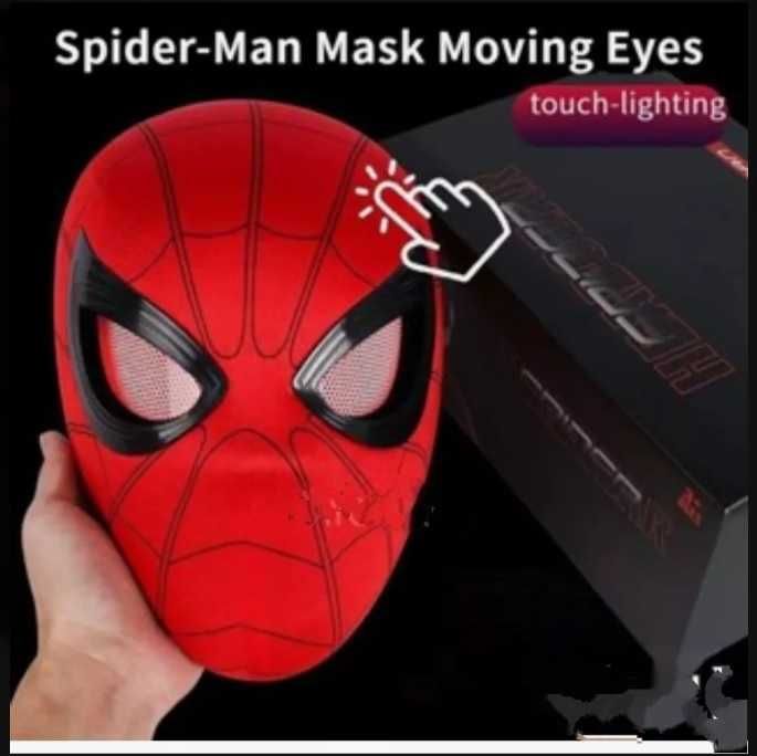Електронна маска на Спайдърмен Spiderman Mигащи очи Светлини с Пръстен