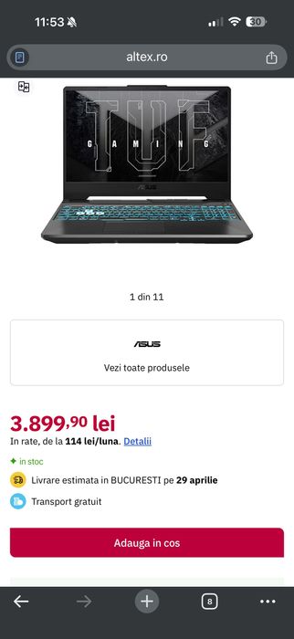 Leptop asus tuf a 15