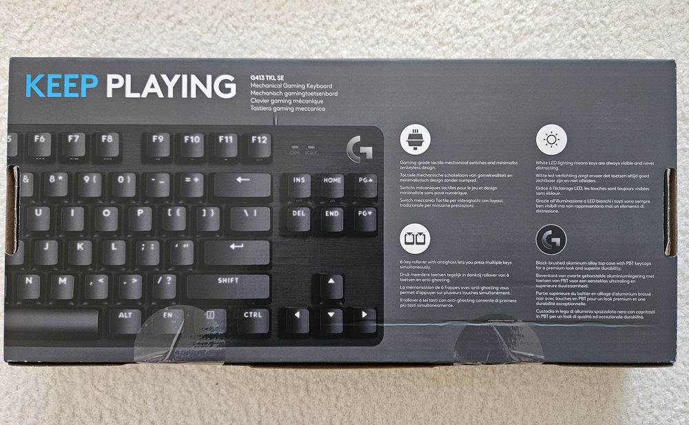 Vând tastatură mecanică gaming Logitech G413 TKL SE, neagră, nouă, sigilată, în cutie