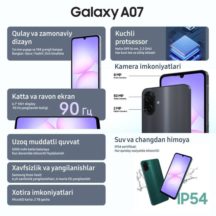 Samsung A07 6/128 4/128 GB