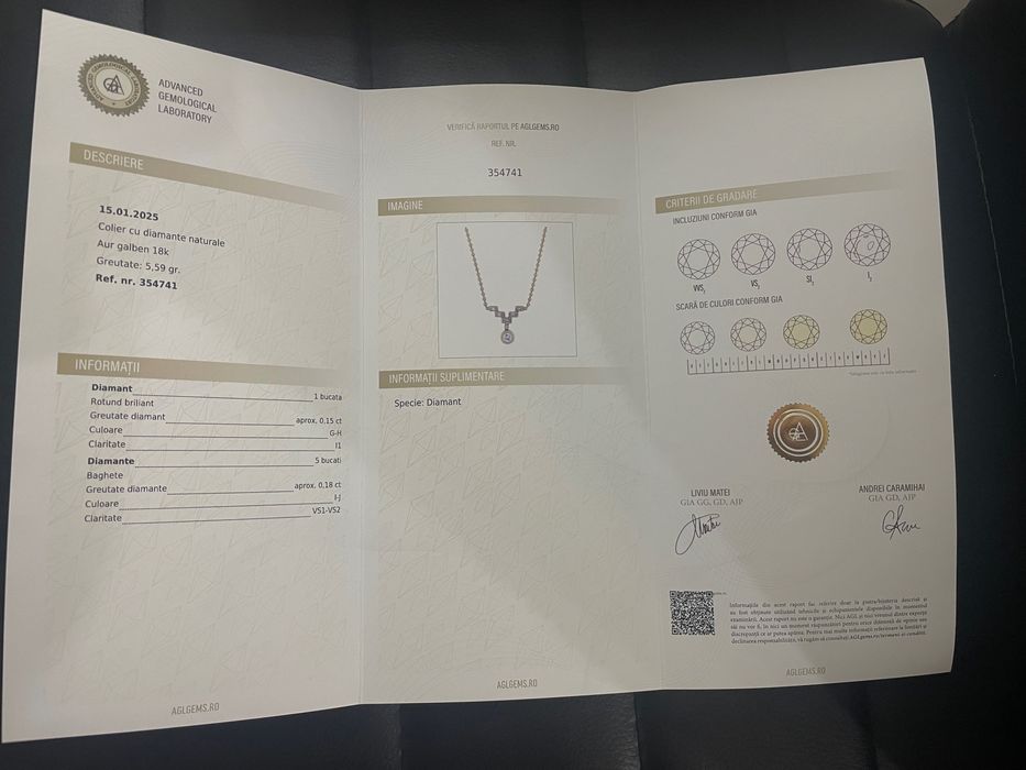 Colier cu diamante naturale