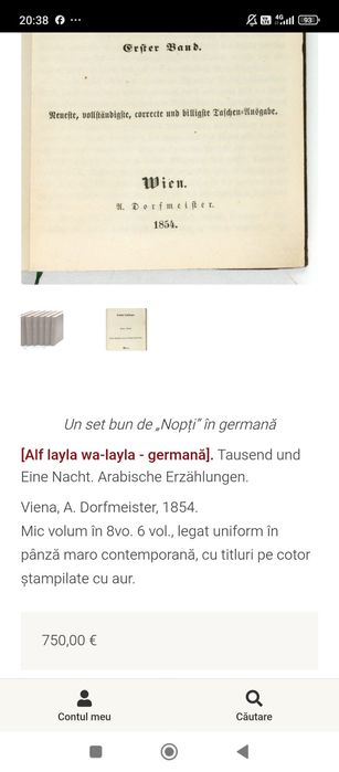 Carte vintage germană din 1854,stare de conservare impecabilă