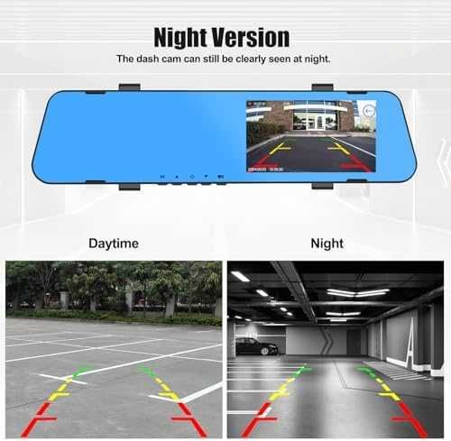 Нова 4.5" Огледална Камера с Нощно Виждане и Паркинг Асистент кола