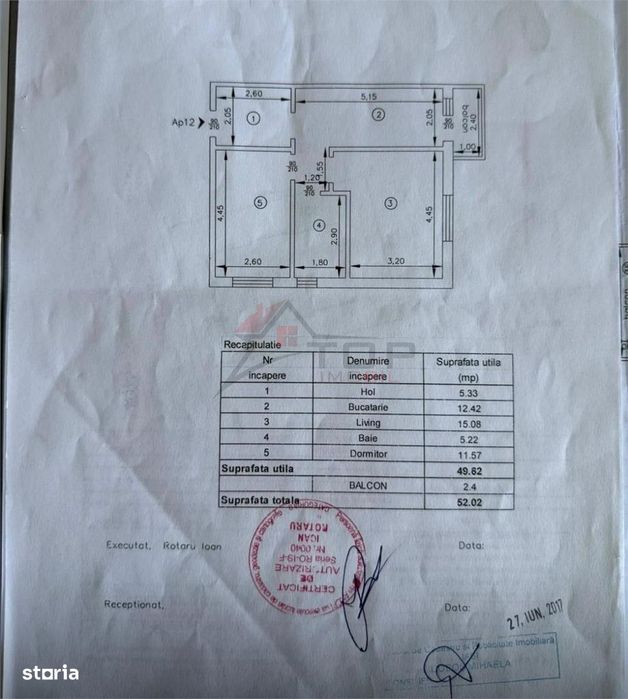 Etaj 2 - Galata Platoul Insorit, apartament cu 2 camere decomandat cu