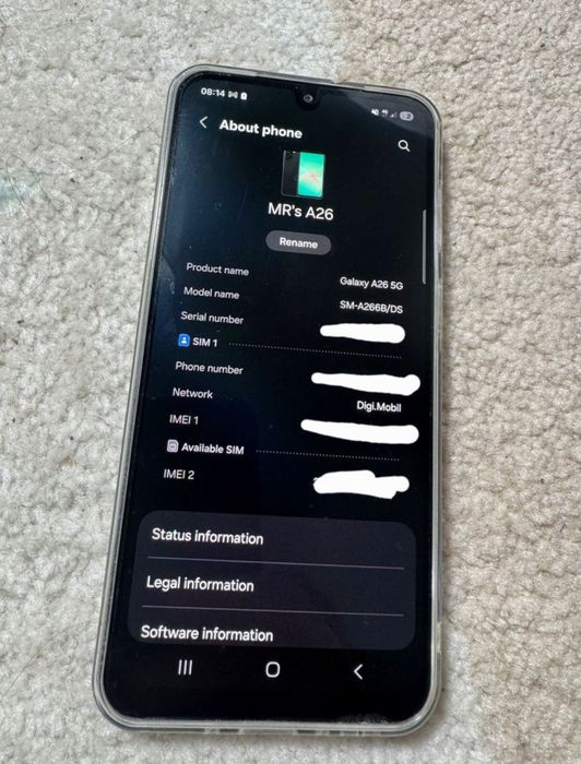 Samsung Galaxy A26 256Gb 8Gb Ram 5G, garantie 03.2028, ca nou
