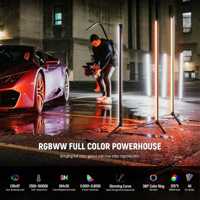 Проф. RGB tube. диодно осветление. Видео. фото. tl120c. Камера. neewer