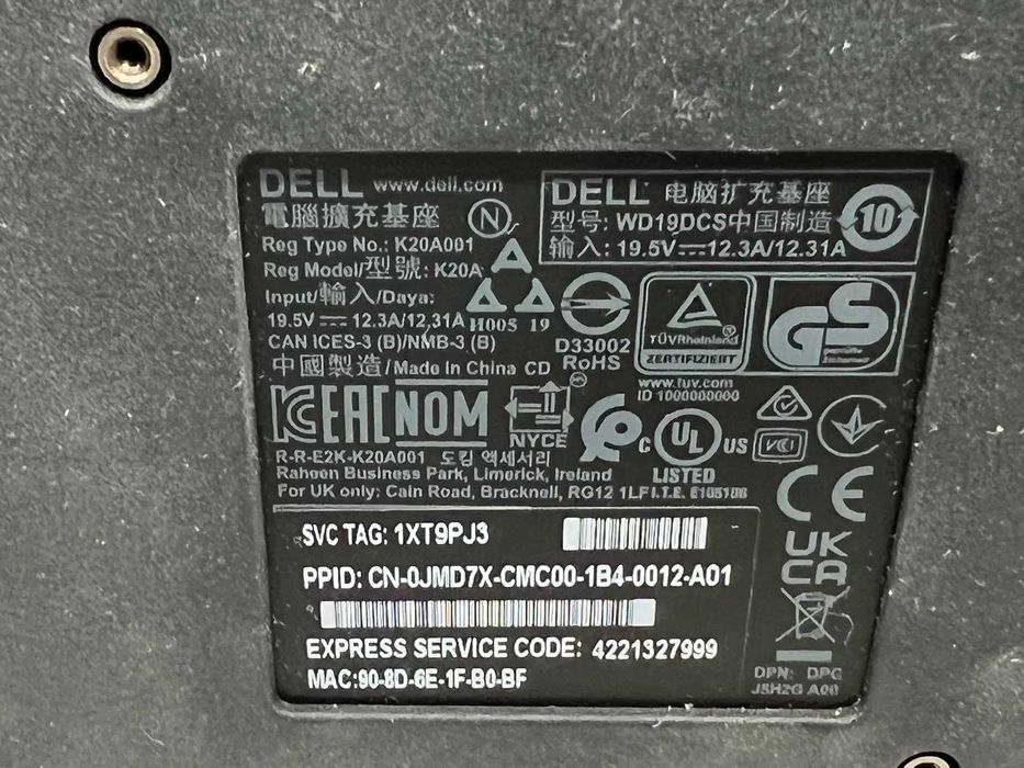 Docking Station SH Dell WD19DCS USB-C Gigabit Ethernet Negru