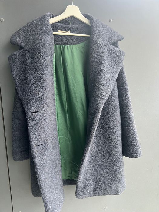 Палто с вълна в син цвят