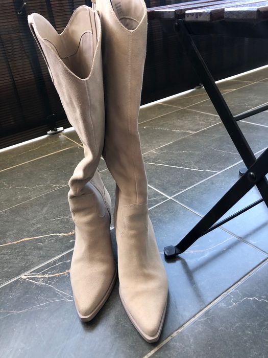 Cizme de piele cu toc masiv Nevada