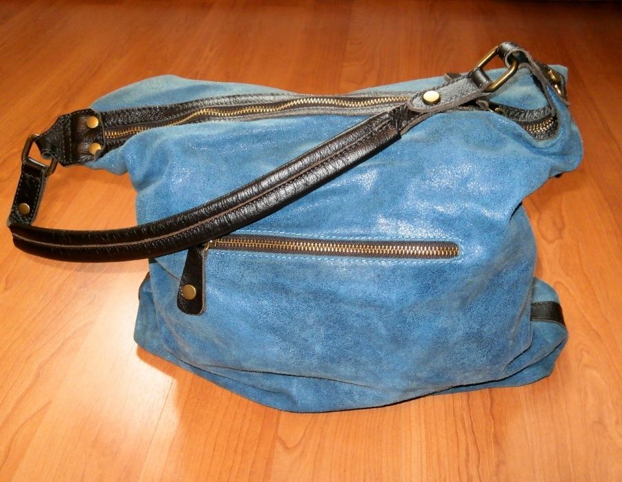 Geanta de piele naturala model deosebit fabricata in Italia