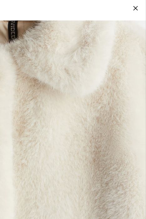 H&M пухкаво дамско палто тип teddy, светлобежово, размер S