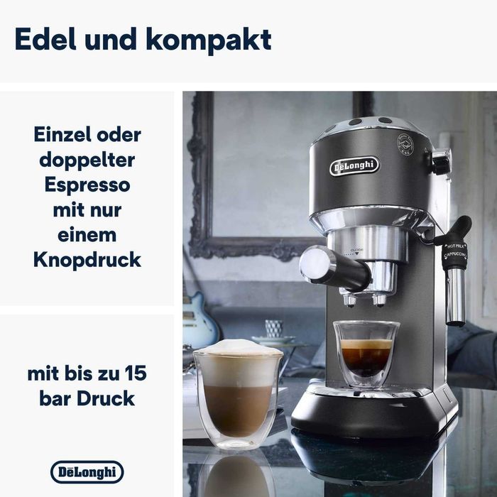 Кафемашина De'Longhi Dedica EC685, дюза за млечна пяна, три цедки